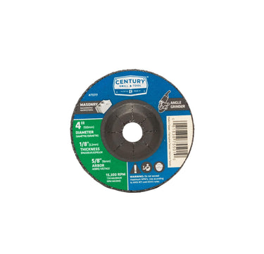 75501 - Century Drill & Tool 75501 Type 27 Masonry Grinding Wheel, 4" X 1/8"