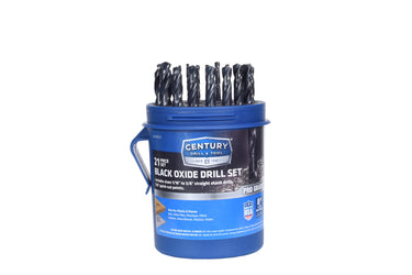24021 - Century Drill & Tool 24021 Pro Grade Black Oxide Drill Set, 21 Piece, Made in The USA