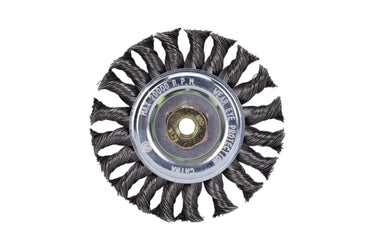 76048 - Century Drill & Tool 76048 4" Coarse Knot Wire Wheel, M10 X 1.25 Arbor, 20,000 RPM Max - Heavy-Duty Cleaning & Surface Prep on Concrete & Metal