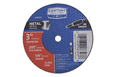 08303 - Century Drill & Tool 08303 3" X.035 Metal Cutoff Wheel