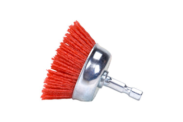 77221 - Century Drill & Tool 77221 2" Coarse Nylon End Brush, 80 Grit, 1/4" Quick Change Shank, 4,500 RPM - Nylon Bristles for Metal, Wood, Plastic, Masonry