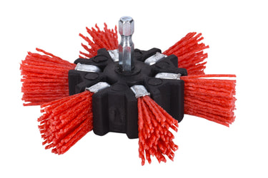77341 - Century Drill & Tool 77341 4" Coarse Nylon Flap Brush, 80 Grit, 1/4" Quick Change Shank, 4,500 RPM - Nylon Bristles for Metal, Wood, Plastic, Masonry