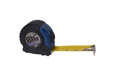 72825 - Century Drill & Tool 72825 Professional Heavy Duty Big Blue Tape Measure, 25-foot, 1-1/4” wide blade, Fractional and Decimal Markings, 11’ Standout