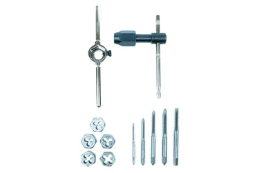 98926 - Century Drill & Tool 12 Piece Metric Tap & Die Set 98926; ideal for mechanics, maintenance work, fabrication, and general repairs, 5/8" across the flats