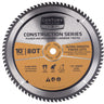 10218 - Century Drill & Tool 10218 10" 80T Construction Circular Saw Blade, Durable C3 Carbide Teeth, Heat Vents, Precise Cuts, Low Vibration