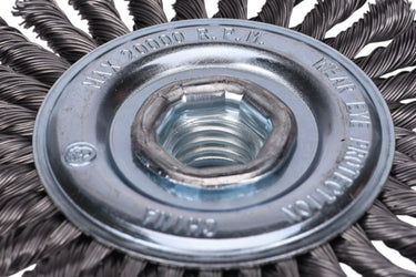 76041 - Century Drill & Tool 76041 4" Coarse Stringer Bead Wire Wheel, 5/8" X 11" Arbor, 12,500 RPM Max - Heavy-Duty Cleaning & Surface Prep on Concrete & Metal