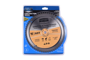 10216 - Century Drill & Tool 10216 10" 60T Construction Circular Saw Blade, Durable C3 Carbide Teeth, Heat Vents, Precise Cuts, Low Vibration