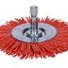 77431 - Century Drill & Tool 77431 3" Coarse Nylon Radial Brush, 80 Grit, 1/4" Quick Change Shank, 4,500 RPM - Nylon Bristles for Metal, Wood, Plastic, Masonry