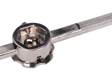98511 - Century Drill & Tool 98511 Adjustable Self-Centering Die Stock, 1" Steel, Locks Hex & Round Dies, Heavy Duty, Professional Threading Tool