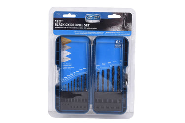 24313 - Century Drill & Tool, 24313, 13PC Set,Jobber Drill Bit,Pro-Grade, Made in The USA, Black Oxide Drill Bits