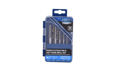 88710 - Century Drill & Tool 88710 Spiral Flute Screw Extractor and Left-Hand Drill Set, 10 Piece Drill Bit Set #1 - #5