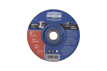 75549 - Century Drill & Tool 75549 Type 27 Metal Grinding Wheel, 6" X 1/4"