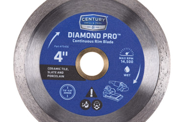 75456 - Century Drill & Tool 75456 Diamond Continuous Rim Blade, 4"