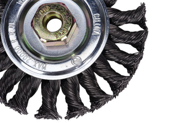 76048 - Century Drill & Tool 76048 4" Coarse Knot Wire Wheel, M10 X 1.25 Arbor, 20,000 RPM Max - Heavy-Duty Cleaning & Surface Prep on Concrete & Metal