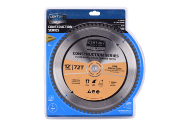 10242 - Century Drill & Tool 10242 12" T Construction Circular Saw Blade, Durable C3 Carbide Teeth, Heat Vents, Precise Cuts, Low Vibration