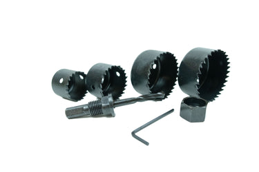 57005 - Tundra Tools 5 Piece Carbon Hole Saw Set, 57005 carbon alloy steel, cut wood, drywall, light construction materials