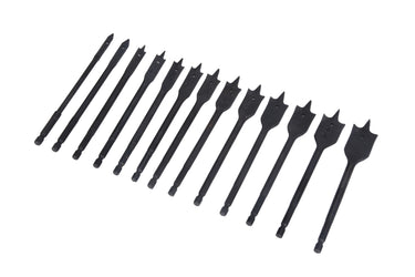36413 - Century Drill & Tool 36413 13-Piece Lazer Spade Bit Set, Oxide Coated, Resharpenable Cutting Zone, Heavy-Duty Shank, Fast & Precise Wood Boring