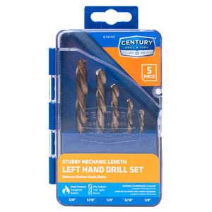 5 Piece Left Hand Drill Bit Set