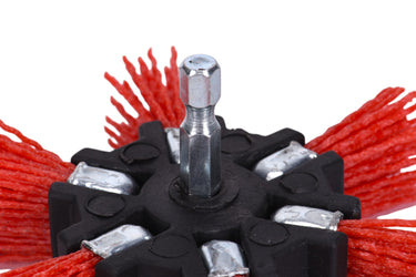 77341 - Century Drill & Tool 77341 4" Coarse Nylon Flap Brush, 80 Grit, 1/4" Quick Change Shank, 4,500 RPM - Nylon Bristles for Metal, Wood, Plastic, Masonry