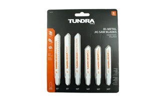 57175 - Tundra Tools 6 Piece T-Shank Bi-Metal Jig-Saw Set 57175, cuts metal, wood, and plastic, tang shank, cobalt teeth