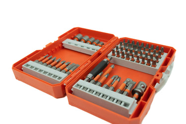 57695 - Tundra Tools 70 Piece Impact Screwdriving Bit Set 57695, 1/4" hex shank, impact rated, includes: Phillips, square, star, slotted, hex, impact nut drivers and impact socket adapter