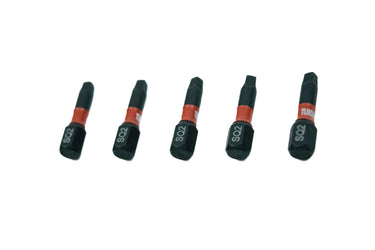 57652 - Tundra Tools #2 Impact Screwdriving Square Bits 57652, 5 pack, impact rated for impact drivers