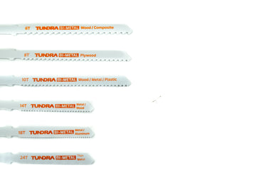 57175 - Tundra Tools 6 Piece T-Shank Bi-Metal Jig-Saw Set 57175, cuts metal, wood, and plastic, tang shank, cobalt teeth
