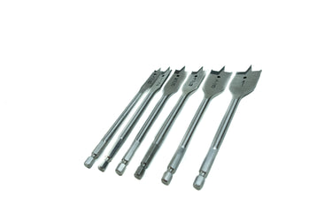 57306 - Tundra Tools 6 Piece Spade Bit Set 57306, wood boring, grooved point cutting tip, 1/4" hex shank