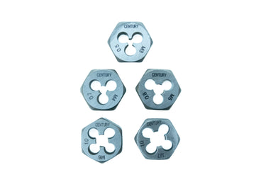 98926 - Century Drill & Tool 12 Piece Metric Tap & Die Set 98926; ideal for mechanics, maintenance work, fabrication, and general repairs, 5/8" across the flats