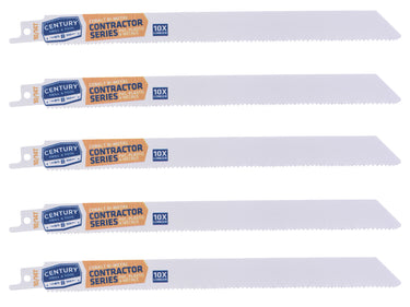 07001 - Century Drill & Tool 07001 9" Contractor Series Bi-Metal Reciprocating Saw Blade, 10/14T, 5 Pack