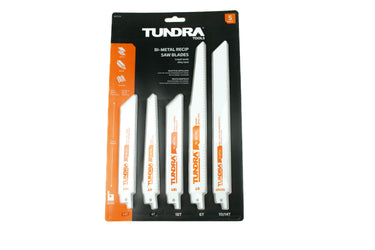 57170 - Tundra Tools 5 Piece Bi-Metal Recip Blade Set 57170, reciprocating saw blades, cut metal, wood, and plastic