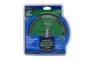 09985 - Century Drill & Tool 09985 Fiber Cement Saw Blade, 7-1/4" – Poly-Crystalline Diamond Teeth, Thin Kerf, 60X Longer Life, Clean Accurate Cuts