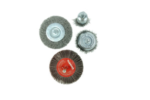 58094 - Tundra Tools 4 Piece Wire Brush & Flap Wheel Set 58094, grinding and surface cleaning, remove rust, paint, and weld splatter