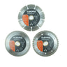 58130 - Tundra Tools 3 Piece Diamond Saw Blade Set 58130, blades for wet and dry cutting applications, includes: turbo rim, segmented rim, continuous rim