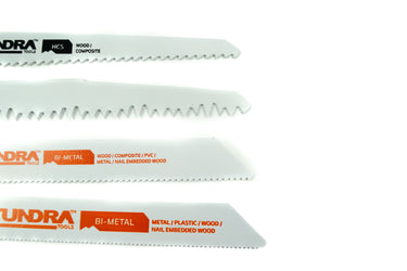 57171 - Tundra Tools 10 Piece Alloy Recip Blade Set - For Pruning 57171, cut wood, met5al, wood with nails, PVC, use for pruning and yard work, storage tube included
