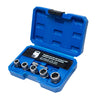 73425 - Century Drill & Tool 6 Piece Bolt Extractor Set 73425; securely grips damaged bolts and fasteners, impact ready socket adapter included