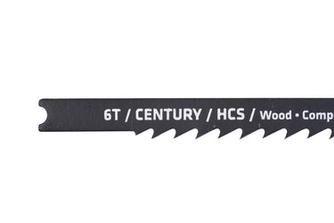 06606 - Century Universal Shank HCS Jig Saw Blades – 2 Pack – Carbon Alloy Steel – 1/4" Shank Fits All Standard Saws – Smooth Cuts in Wood, PVC & Plastic - 6T