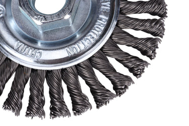 76041 - Century Drill & Tool 76041 4" Coarse Stringer Bead Wire Wheel, 5/8" X 11" Arbor, 12,500 RPM Max - Heavy-Duty Cleaning & Surface Prep on Concrete & Metal