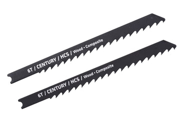 06606 - Century Universal Shank HCS Jig Saw Blades – 2 Pack – Carbon Alloy Steel – 1/4" Shank Fits All Standard Saws – Smooth Cuts in Wood, PVC & Plastic - 6T